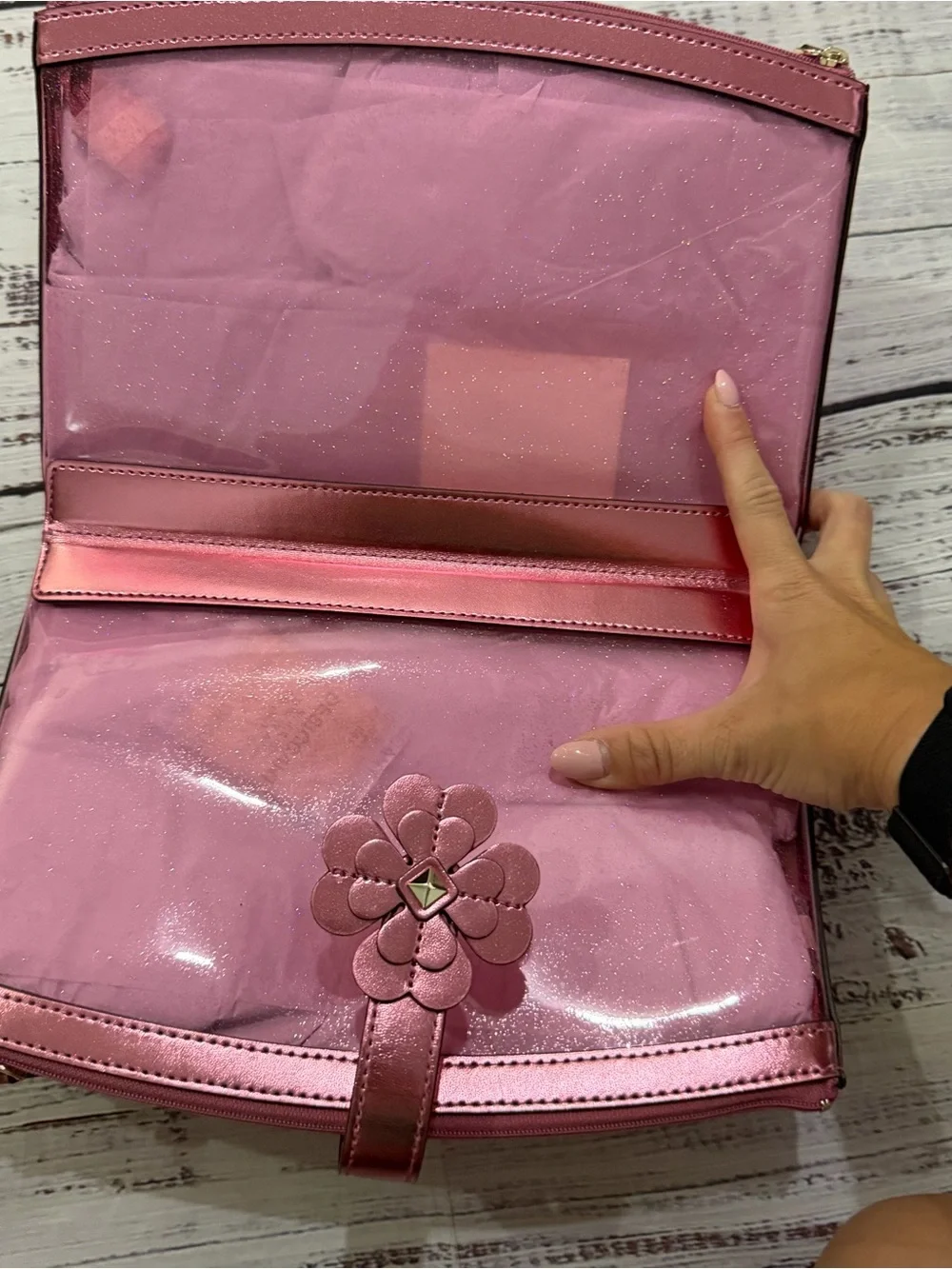Kate spade Pink Floral Accent Women's make up Bag new